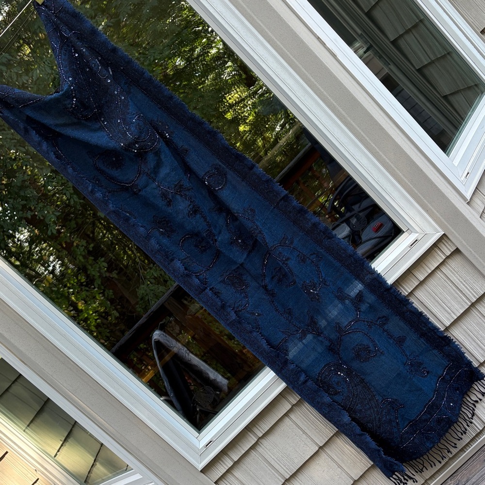 EUC wool beaded scarf/shawl